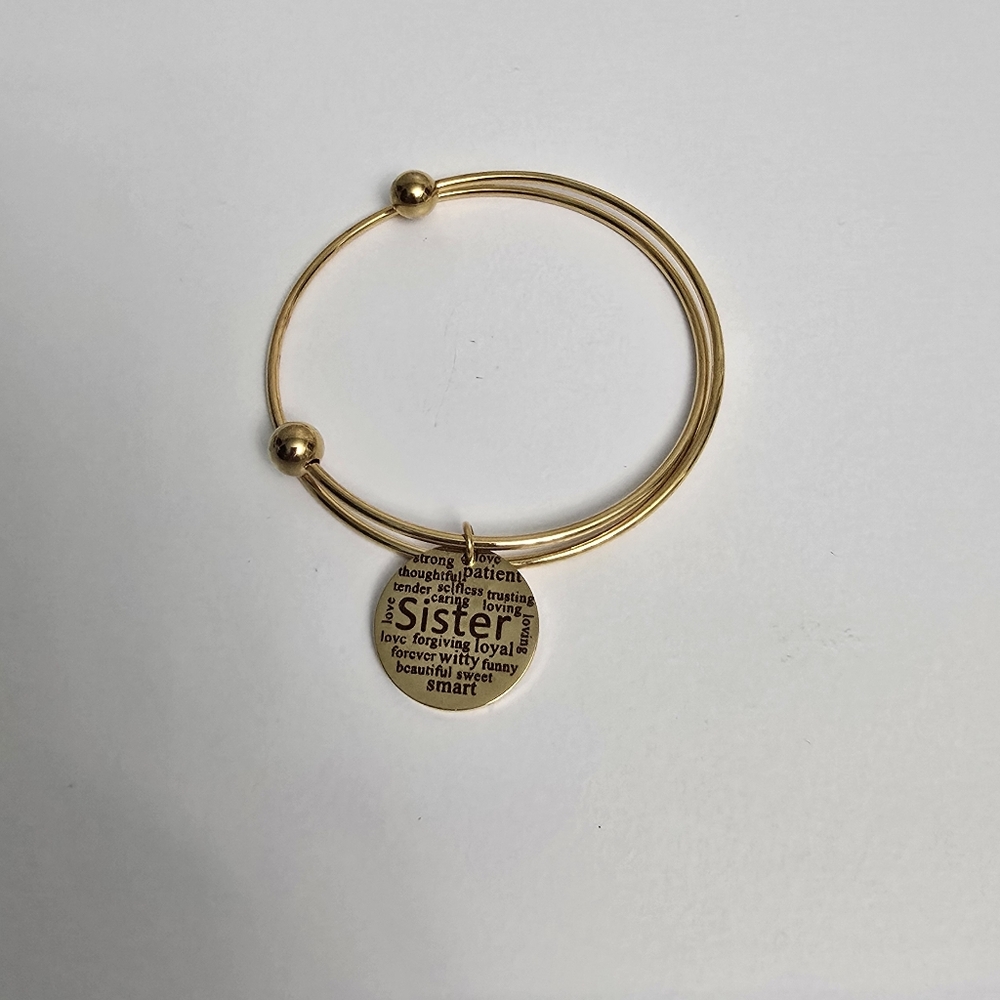 Gold Tone Sister Charm Bracelet
